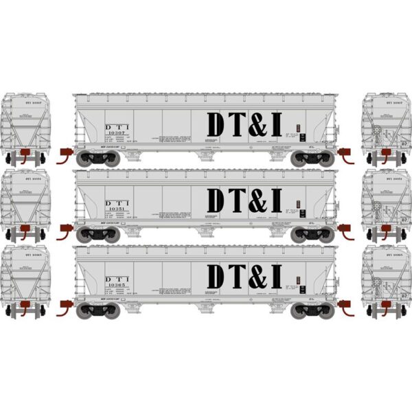 Athearn N ACF 4600 3-Bay CF Hopper, DT&I #1 (3) - ATH8496