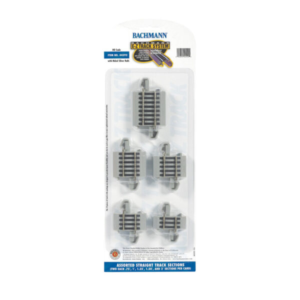 Bachmann Trains HO Connector Assortment - E-Z Track(R) -- Nickel Silver Rail & Gray Roadbed - BAC44592