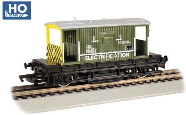 Bachmann Trains British Brake Van Track Cleaning Car - Ready to Run -- Departmental LDB952490 (gray, black) - BAC74904