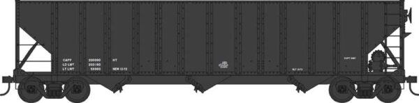 Bowser HO H-43 100 Ton Hopper Dimensional Data-Only Black - BOW43199