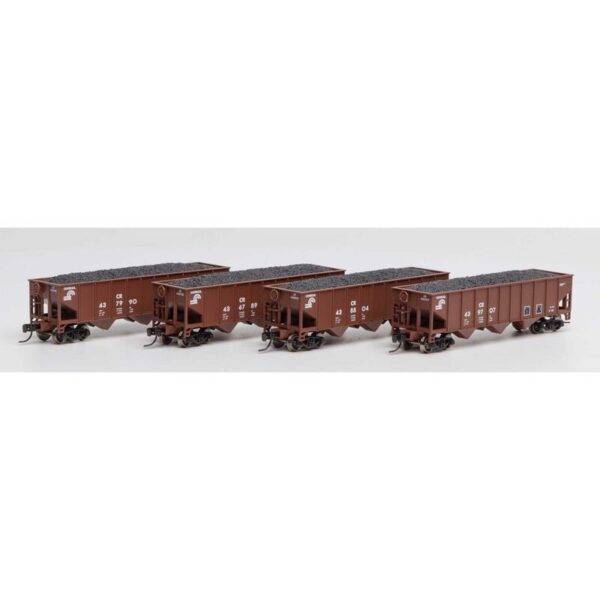 Athearn N 40' 3-Bay Ribbed Hopper w/Load, CR #1 (4) - ATH25562