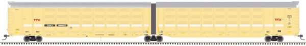 Atlas Articulated Auto Carrier - Ready to Run - Master(R) -- Trailer-Train TOAX #880256 (yellow, silver, black, white; Faded-Red Logo) - ATL20005835