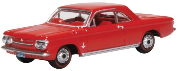 Oxford Diecast 1963-1970 Chevrolet Corvair Coupe - Assembled -- Riverside Red - 553-87CH63002