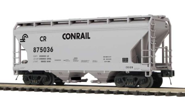 Atlas O 2-Bay Centerflow Covered Hopper - 3-Rail - Premier -- Conrail (gray, black) #875036