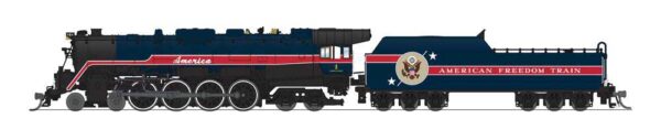 Broadway Limited N-Scale RDG Class T-1 4-8-4 - Sound and DCC - Paragon4(TM) -- American Freedom Train #1 (1976, black, blue, red)