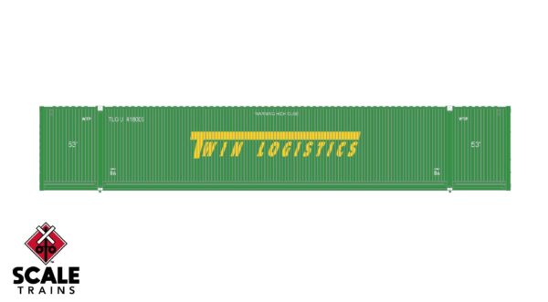 Operator N Scale CIMC 53 Corrugated Dry Container, Twin Logistics / 418007, 418106, 418108 /