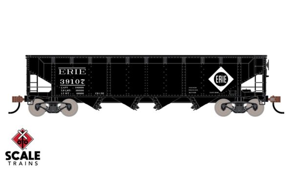 Scaletrains Kit Classics HO Scale 40' 70-Ton 4-Bay Open Hopper, Erie / 39107 / - SXT1209