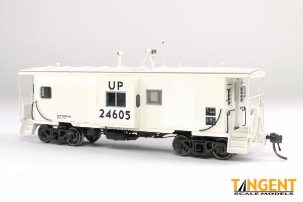 Tangent HO Union Pacific (UP) "Ex-Route Rock White Patch 1980+" w/ Red-Green Lights ICC Rock Island Bay Window Caboose - #24605