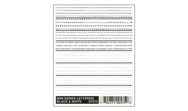 Woodland Scenics Mini Lettering Dry Transfer, Black/White - WOODT575