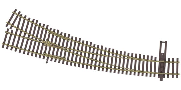 WalthersTrack HO Code 83 Nickel Silver DCC-Friendly Curved Turnout - 24 and 36" Radii -- Right Hand - 948-83068