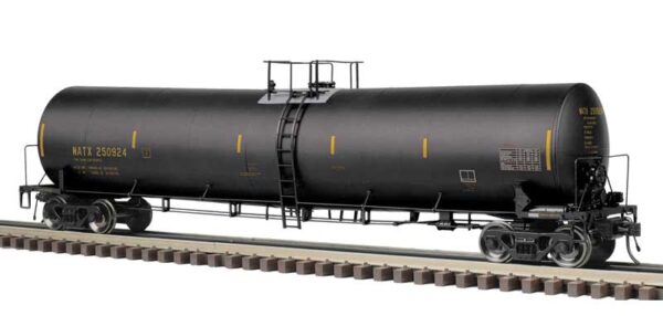 Atlas O Trinity 25,500-Gallon Tank Car - 3-Rail - Ready to Run - Master(R) -- NATX (UTCK Repaint, black, yellow conspicuity marks) #250924