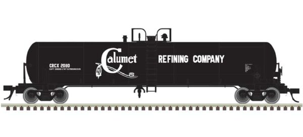 Atlas HO GATX 20,700-Gallon Tank Car - Ready to Run - Master(R) -- Calumet Refining Company CRCX #11827 (black, white)