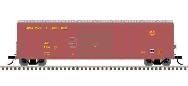 Atlas HO Berwick 50' Boxcar - Ready to Run - Master(R) -- Arkansas & Missouri #504 (maroon, yellow)