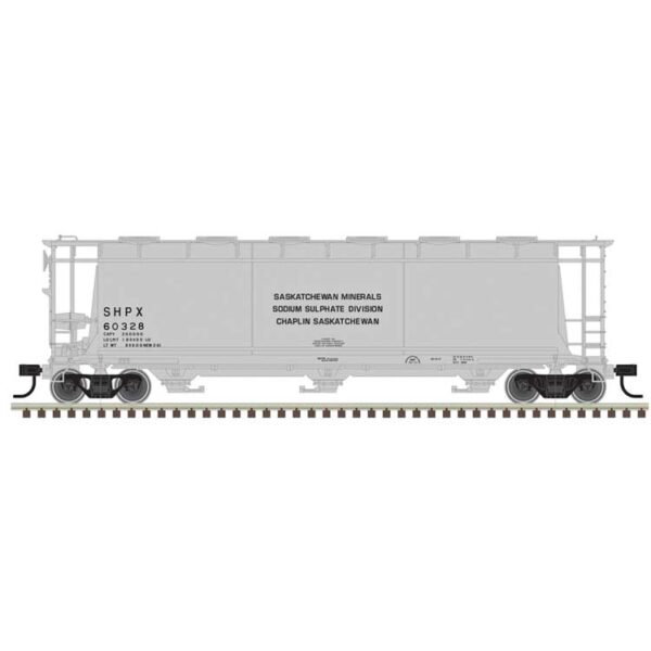 Atlas HO ACF 3-Bay Cylindrical Hopper - Ready to Run -- Saskatchewan Minerals #60325 (gray, black)