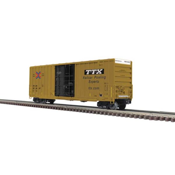 Atlas O Gunderson 50' High-Cube Boxcar 3-Pack - 3-Rail - Ready to Run - Premier -- TTX (1 Each: Patched TOFX, As-Delivered, Patched Red Logo) - Image 2