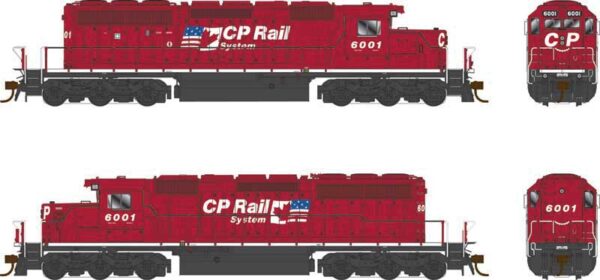 Bowser HO GMD SD40-2 - Standard DC - Executive Line -- Canadian Pacific #6001 (red, white, black, Dual Flag Logo)