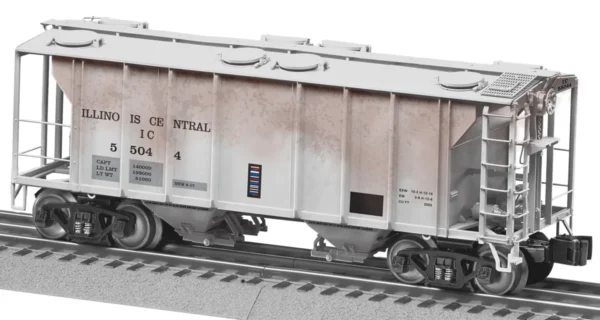 Lionel 2426651 PS-2 2-Bay Covered Hopper - 3-Rail - Ready to Run -- Illinois Central #55012 (Weathered, gray, black)