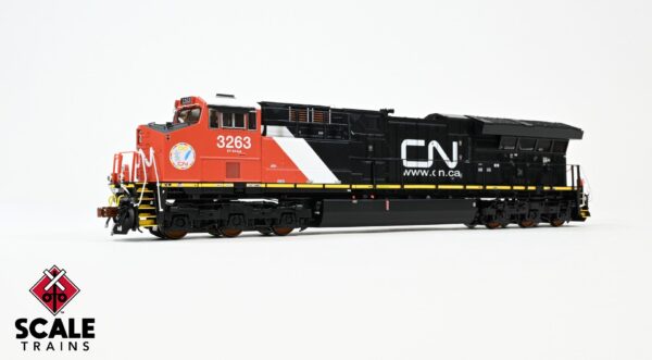 Scaletrains Rivet Counter HO Scale GE ET44AC, Canadian National / Aboriginal Affairs - White Cab Roof / 3280 / DCC & Sound Equipped