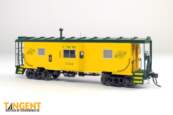 Tangent HO Chicago & Northwestern (C&NW) "Yellow Repaint 1970+" ICC CNW Bay Window Caboose - #11122