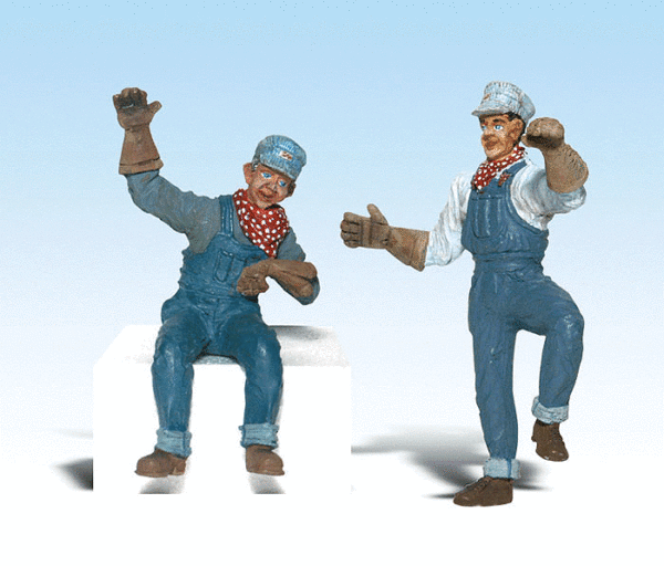 Woodland Scenics Scenic Accents(R) Figures -- Earl & Eddie Engineer - WOOA2540