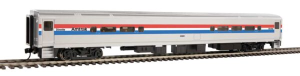 WalthersMainline HO 85' Horizon Cafe/Club Food Service Car - Ready to Run -- Amtrak(R) Phase III (Wide Stripes) #53000