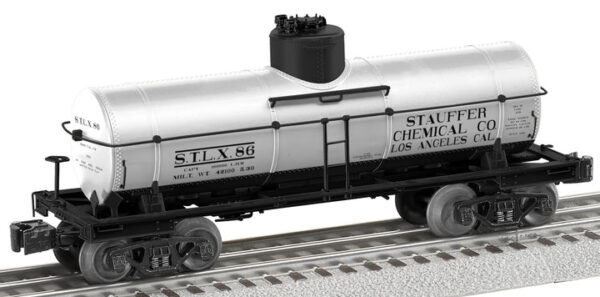 Lionel O 8,000-Gallon Tank Car - 3-Rail - Ready to Run -- Stauffer Chemical STLX #86 (silver, black)