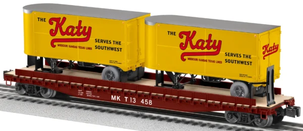 Lionel O MKT 50' TOFC Flatcar w/2 20' Trailers