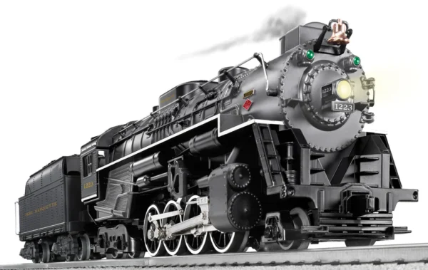 Lionel O 2-8-4 Berkshire - 3-Rail w/Sound & LionChief(R) 2.0 Remote & Bluetooth -- Pere Marquette #1223 (black, graphite)