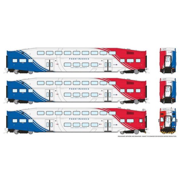 HO BiLevel Commuter Car FrontRunner Set #2