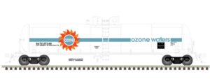 Atlas N GATX 20,700-Gallon Tank Car - Ready to Run - Master(R) -- Ozone Waters GATX #27348 (white, blue, orange, black)